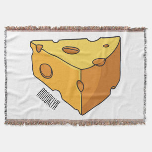 Cheese cartoon illustration  throw blanket