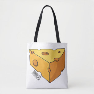 Cheese cartoon illustration tote bag
