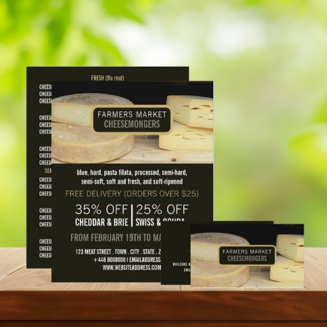 Cheese Display, Cheesemonger Advertising Flyer (Creator Uploaded)