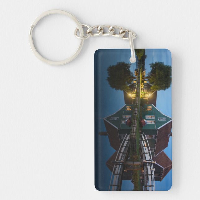 Cheese farm house at twilight in Holland Key Ring (Front)