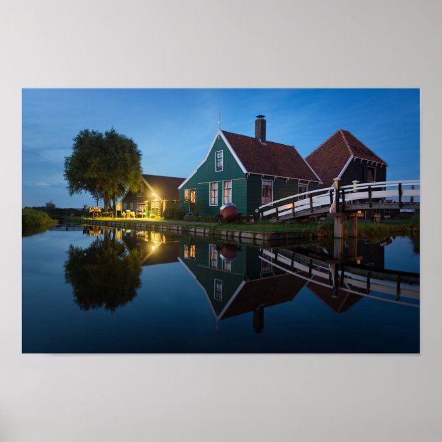 Cheese farm house at twilight in Holland Poster (Front)