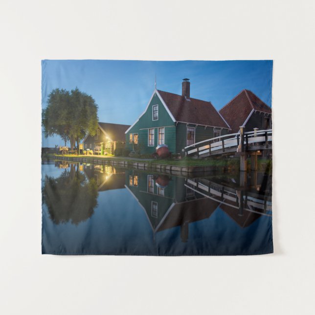 Cheese farm house at twilight in Holland Tapestry (Front (Horizontal))