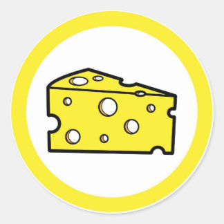 Cheese flavour circle sticker labels