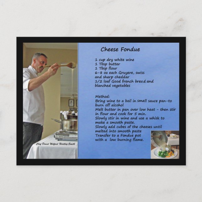 Cheese Fondue Recipe Fondue Postcard (Front)