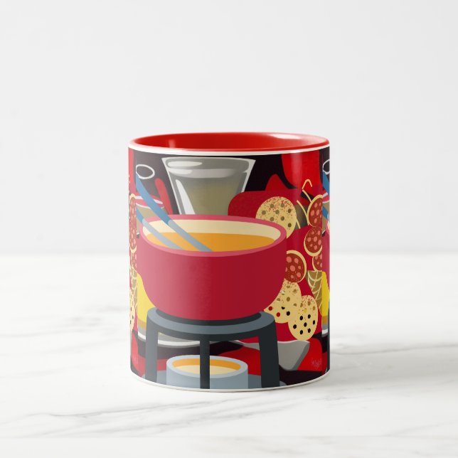 Cheese Fondue Two-Tone Coffee Mug (Center)