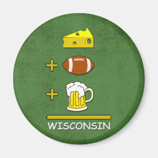Cheese Football Beer Equal Wisconsin Funny Magnet