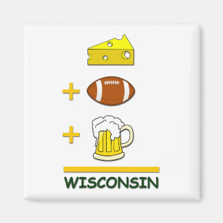 Cheese Football Beer Wisconsin Magnet