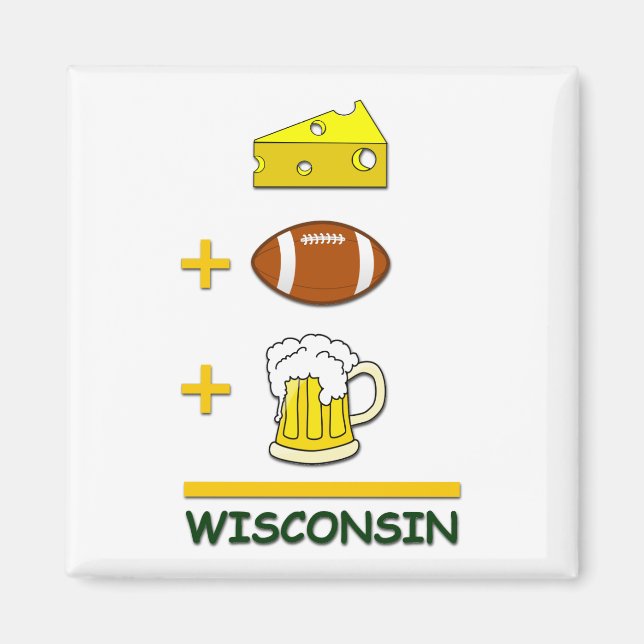 Cheese Football Beer Wisconsin Magnet (Front)