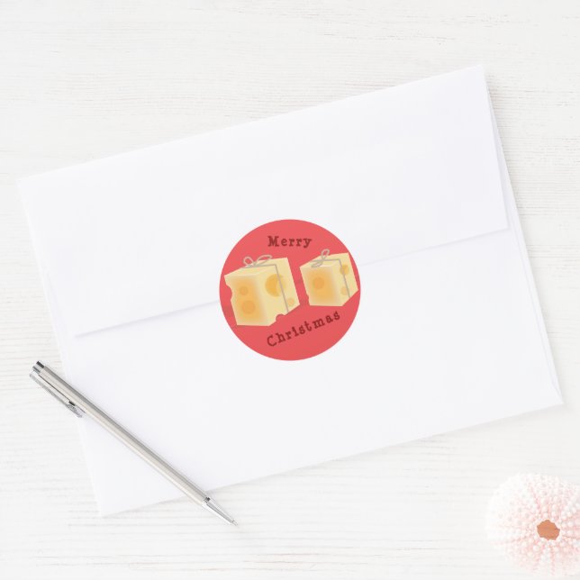 Cheese Gift Boxes Classic Round Sticker (Envelope)