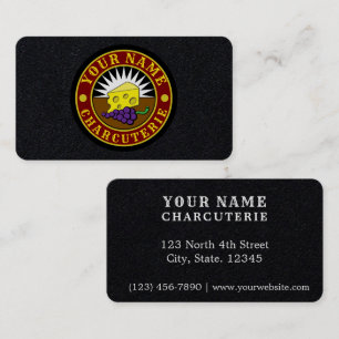 Cheese & Grapes Charcuterie Logo Template Business Card