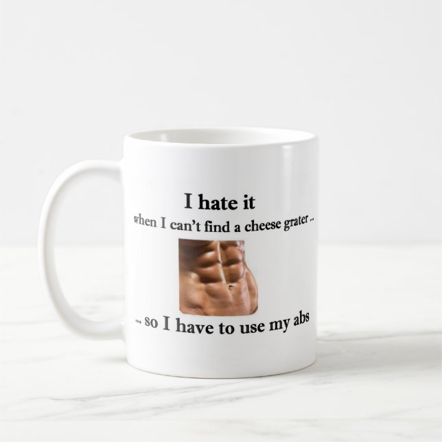 Cheese Grater Abs - Fun Mug (Left)