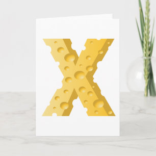 Cheese Letter X Typography Card