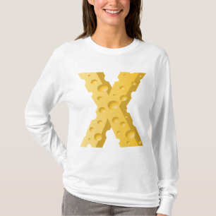 Cheese Letter X Typography T-Shirt