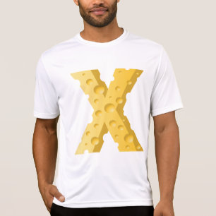 Cheese Letter X Typography T-Shirt