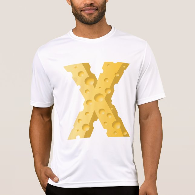 Cheese Letter X Typography T-Shirt (Front)
