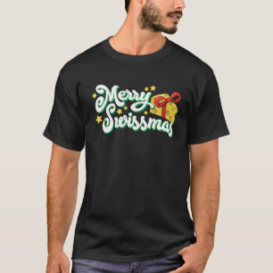Cheese Lover Christmas Pun Merry Swissmas Foodie T T-Shirt