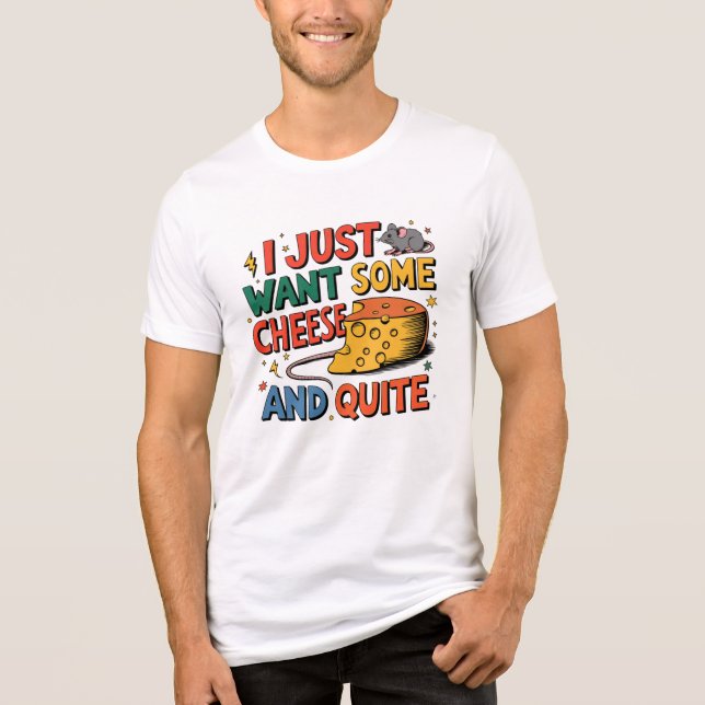 Cheese Lover Funny Rat Tri-Blend Shirt (Front)