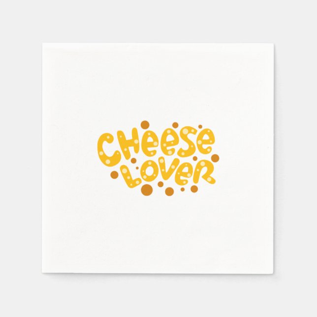 Cheese Lover Yellow and Orange Typography  Napkin (Front)