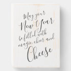 Cheese Lovers Gift Calligraphy Wooden Box Sign