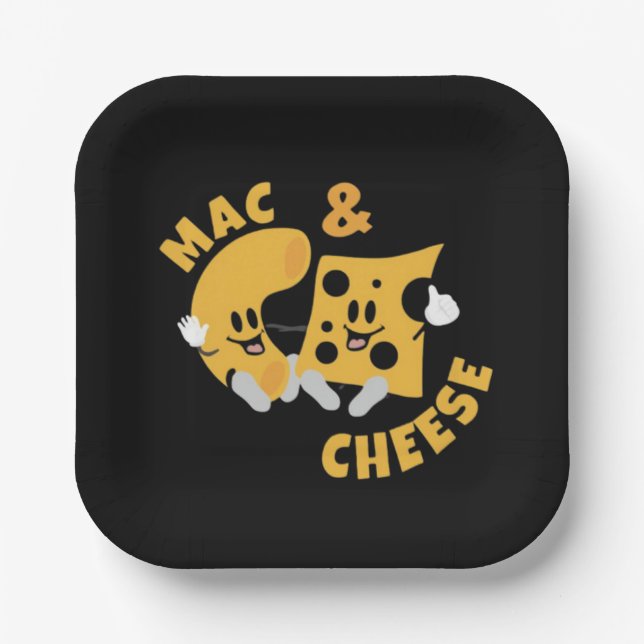 Cheese Mac & Cheese Funny Gift Idea Paper Plate (Front)