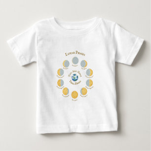 Cheese Moon Famciful Lunar Phases Chart White Baby T-Shirt