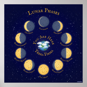 Cheese Moon Whimsical Lunar Phases Chart 