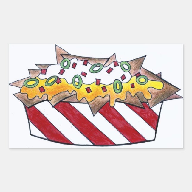 Cheese Nachos Nacho Snack Chips Junk Food Stickers (Front)