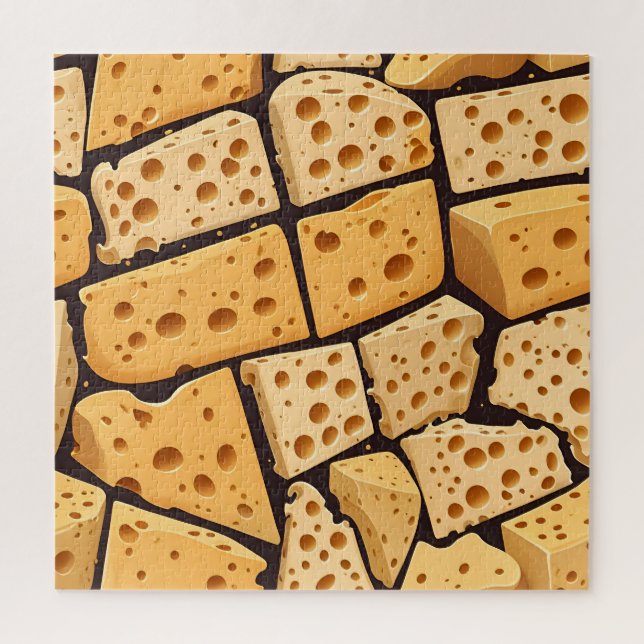 Cheese Pieces With Natural Holes Cute Pattern  Jigsaw Puzzle (Vertical)