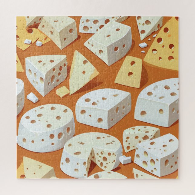 Cheese Pieces With Natural Holes Cute Pattern  Jigsaw Puzzle (Vertical)