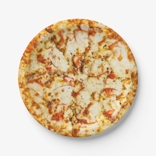 Cheese Pizza Party Paper Plates (Front)