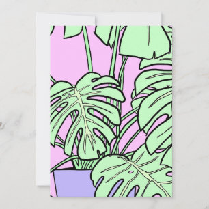 Cheese plant bookmark, plant lover invitation