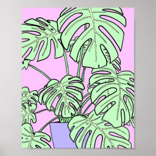 Cheese plant bookmark, plant lover poster