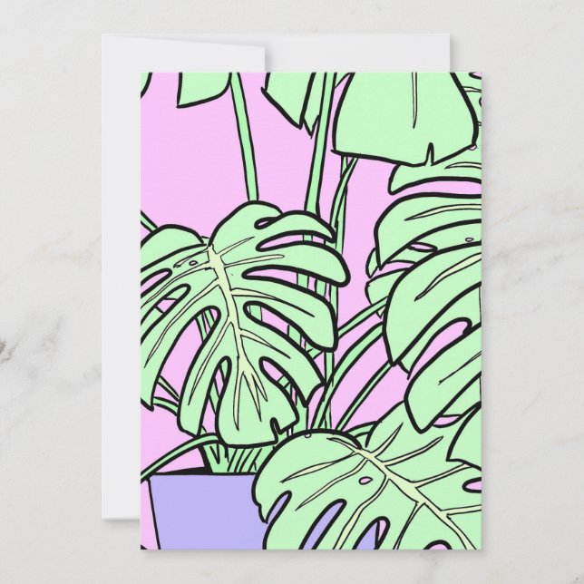 Cheese plant, plant lover  invitation (Front)
