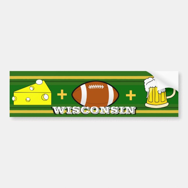 Cheese plus Football plus Beer Bumper Sticker (Front)