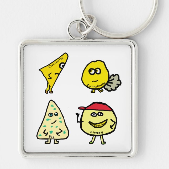 Cheese Puns Key Ring (Front)
