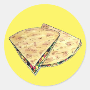 Cheese Quesadillas Mexican Food Appetizer Queso Classic Round Sticker