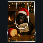 Cheese Tax Christmas gift bag - Black Cockerpoo<br><div class="desc">Individually designed Christmas gift bag featuring a beautiful black cockerpoo reading a book entitled 'Cheese Tax at Home Regulations 2025'.

We all know The Cheese Tax must be paid - rules are rules!</div>