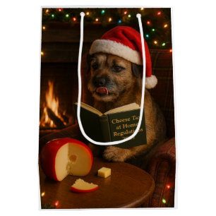 Cheese Tax Christmas gift bag - Border Terrier