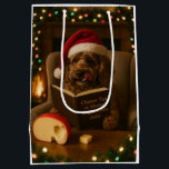 Cheese Tax Christmas gift bag - brown Cockerpoo<br><div class="desc">Individually designed Christmas gift bag featuring a cute as a button brown colored cockerpoo reading a book entitled 'Cheese Tax at Home Regulations 2025'.

We all know The Cheese Tax must be paid - rules are rules!</div>