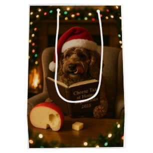 Cheese Tax Christmas gift bag - brown Cockerpoo