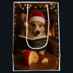 Cheese Tax Christmas gift bag - Corgi<br><div class="desc">Individually designed Christmas gift bag featuring a beautiful Pembrokeshire Corgi reading a book entitled 'Cheese Tax at Home Regulations 2025'.

We all know The Cheese Tax must be paid - rules are rules!</div>