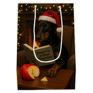 Cheese Tax Christmas gift bag - Doberman
