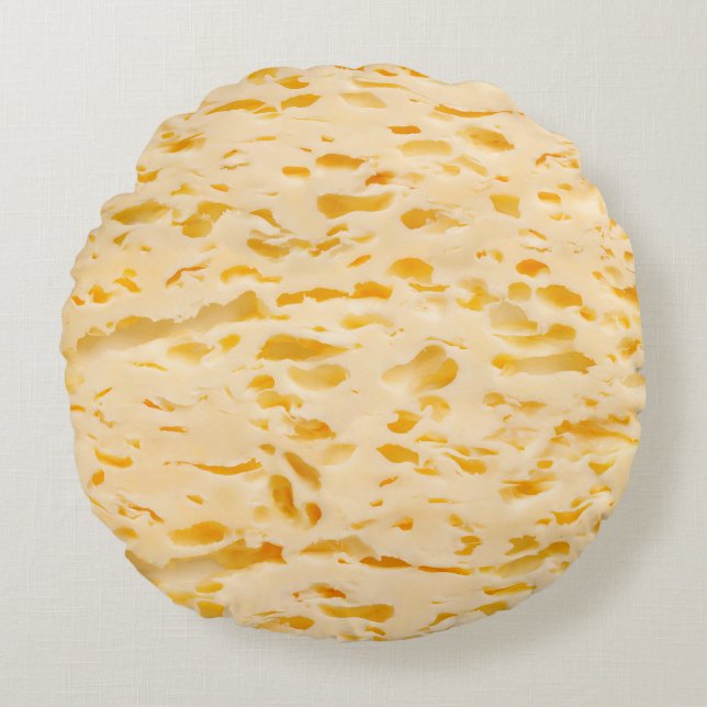 Cheese texture with holes round cushion (Front)