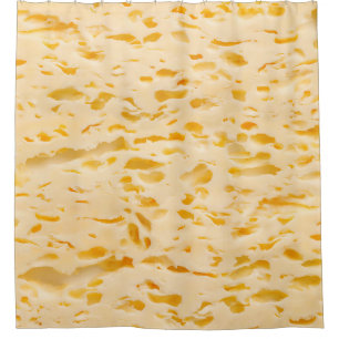 Cheese texture with holes shower curtain