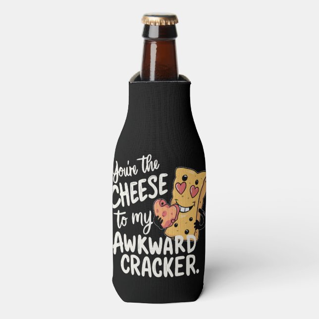 Cheese to My Awkward | Funny and Cute Valentine Bottle Cooler (Bottle Front)