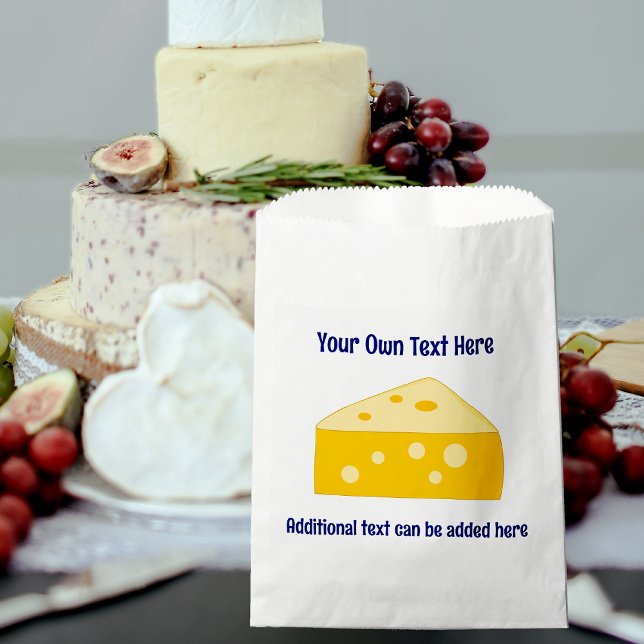 Cheese Triangle Swiss Style - 2 lines custom text  Favour Bags (Creator Uploaded)