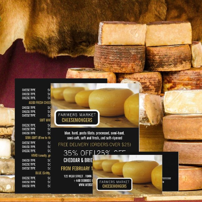 Cheese Wheels, Cheesemonger Advertising Flyer (Creator Uploaded)