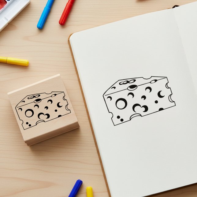 Cheese Wooden Art Stamp for Crafts (Cheese wooden art stamp 🧀)