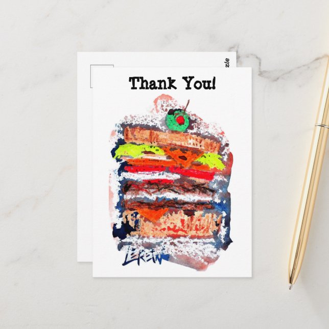 Cheeseburger #170229 postcard (Front/Back In Situ)