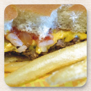Cheeseburger and Fries Coaster